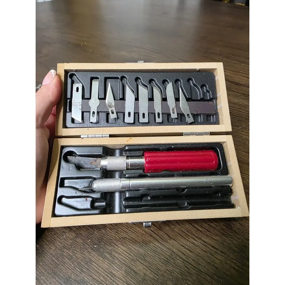 Vintage X-ACTO Knife Tool Set In Wooden‎ Box complete